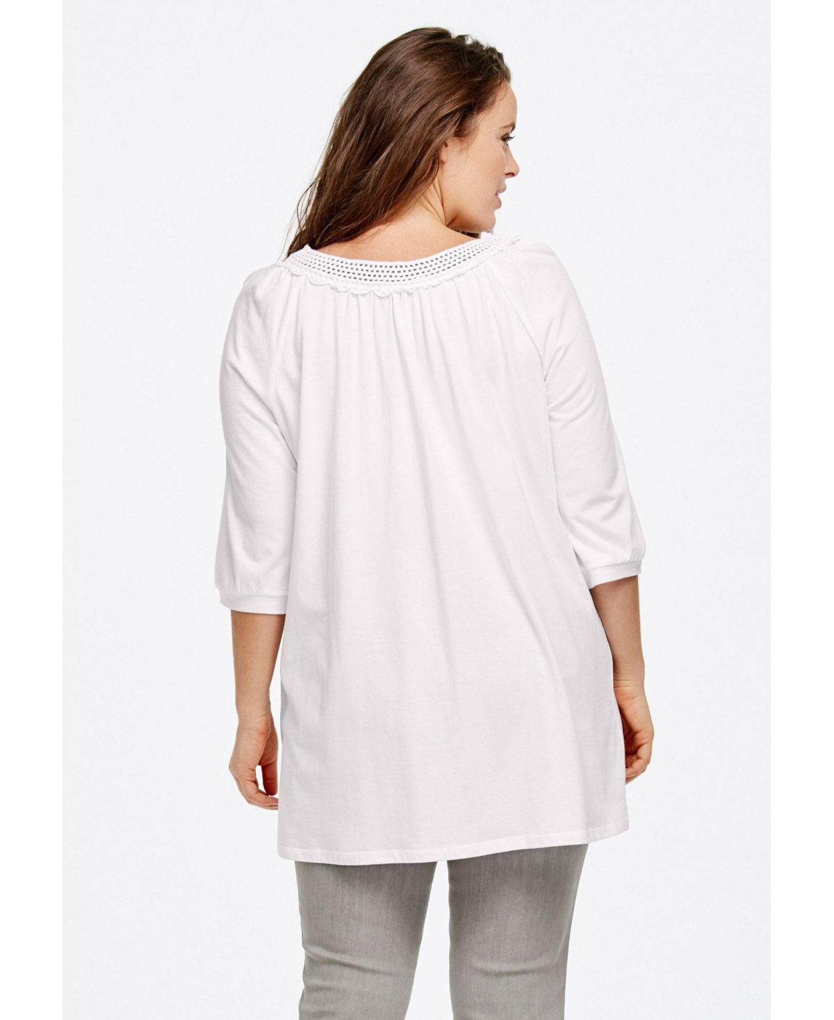 ellos Women's Crochet Trim Tunic