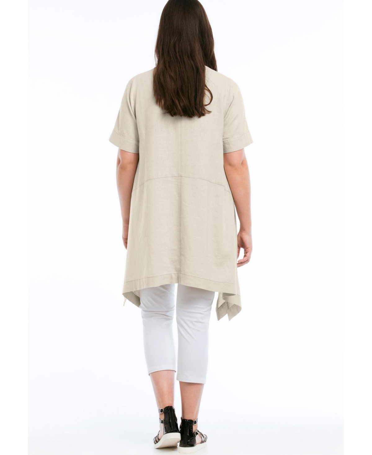 ellos Women's Linen-Blend Hanky Hem Tunic