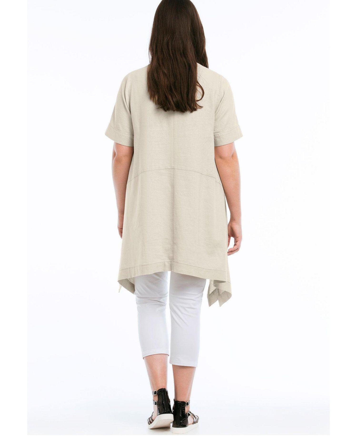 Women's Linen-Blend Hanky Hem Tunic