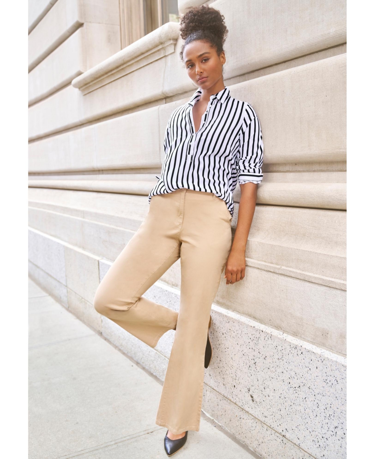 ellos Women's Button Placket Popover Tunic