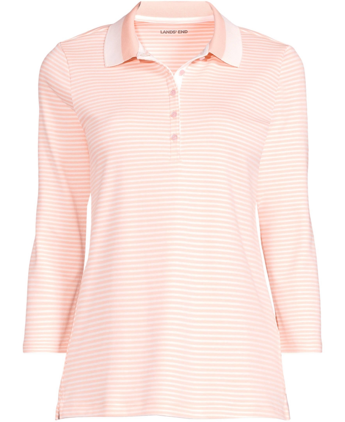 Lands' End Women's Petite 3/4 Sleeve Supima Cotton Polo Shirt