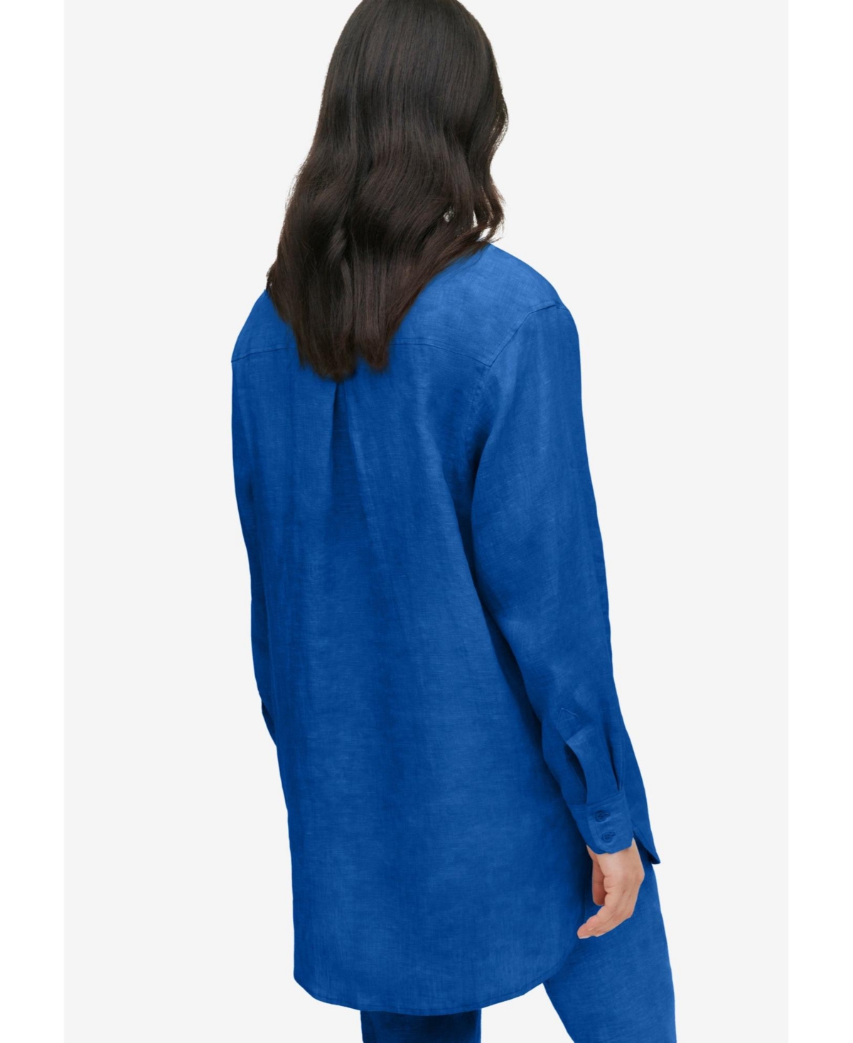 ellos Women's Oversized Linen-Blend Boyfriend Shirt