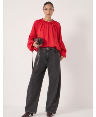 Women's Satin Bubble Hem Top