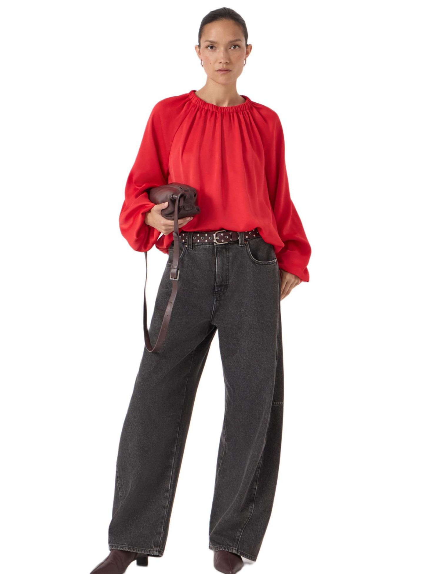 Women's Satin Bubble Hem Top