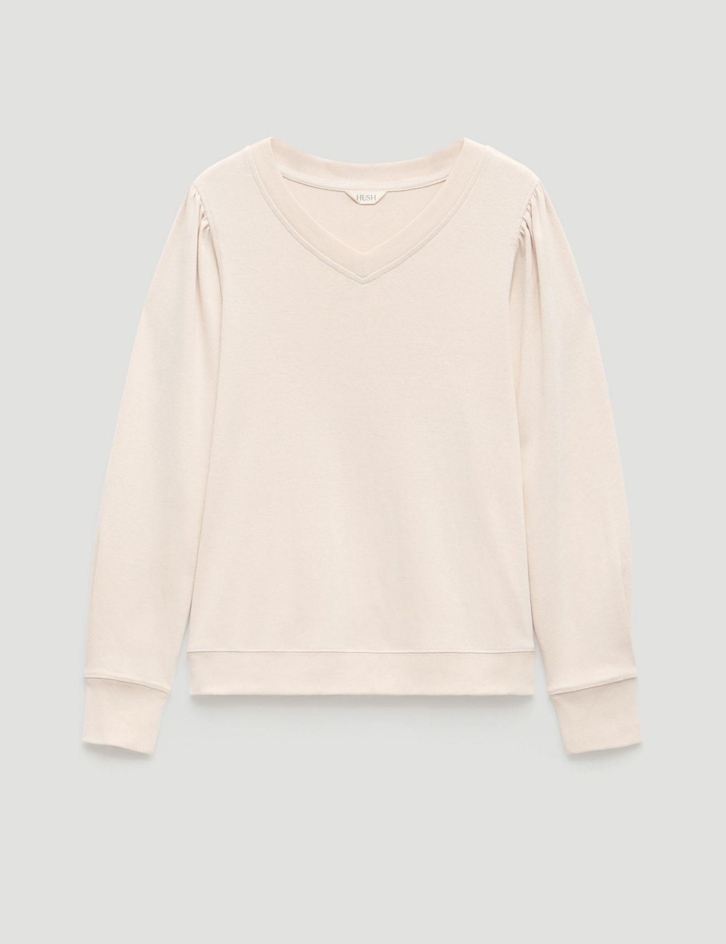 Женский топ Hush Emily V-Neck Puff Sleeve, цвет: Миндальный — фото 5