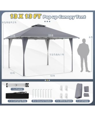 13 X 13 FT Pop up Gazebo Outdoor Canopy Tent with Portable Carrying Bag 8 Stakes