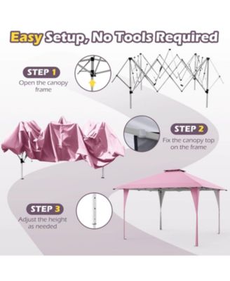 13 x 13 FT Pop-Up Outdoor Gazebo Canopy Tent with Carrying Bag and Stakes