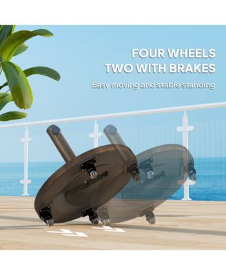 Round Patio Umbrella Base with Wheels, 46 lbs Resin Umbrella Sd