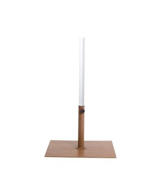 Amalfi Navy/Teak Metal Patio Umbrella Set with Cream Piping, Includes Base – Stylish Outdoor Shade Solution