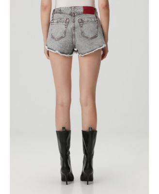 Women's Faded Distressed Denim Super Mini Shorts