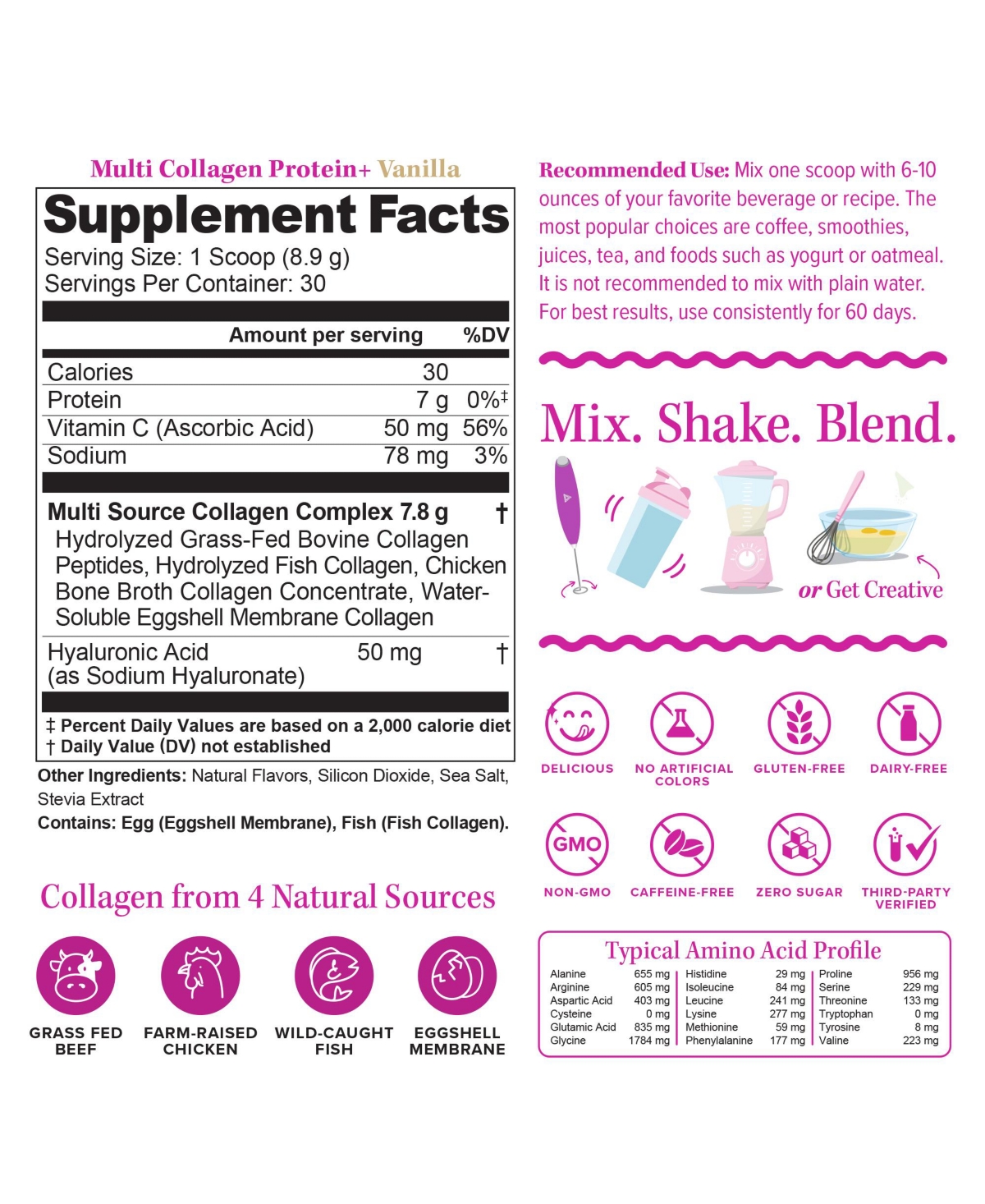 Vitauthority Us Vita Multi Collagen Protein+ Vanilla 267g Tub (30 srv)