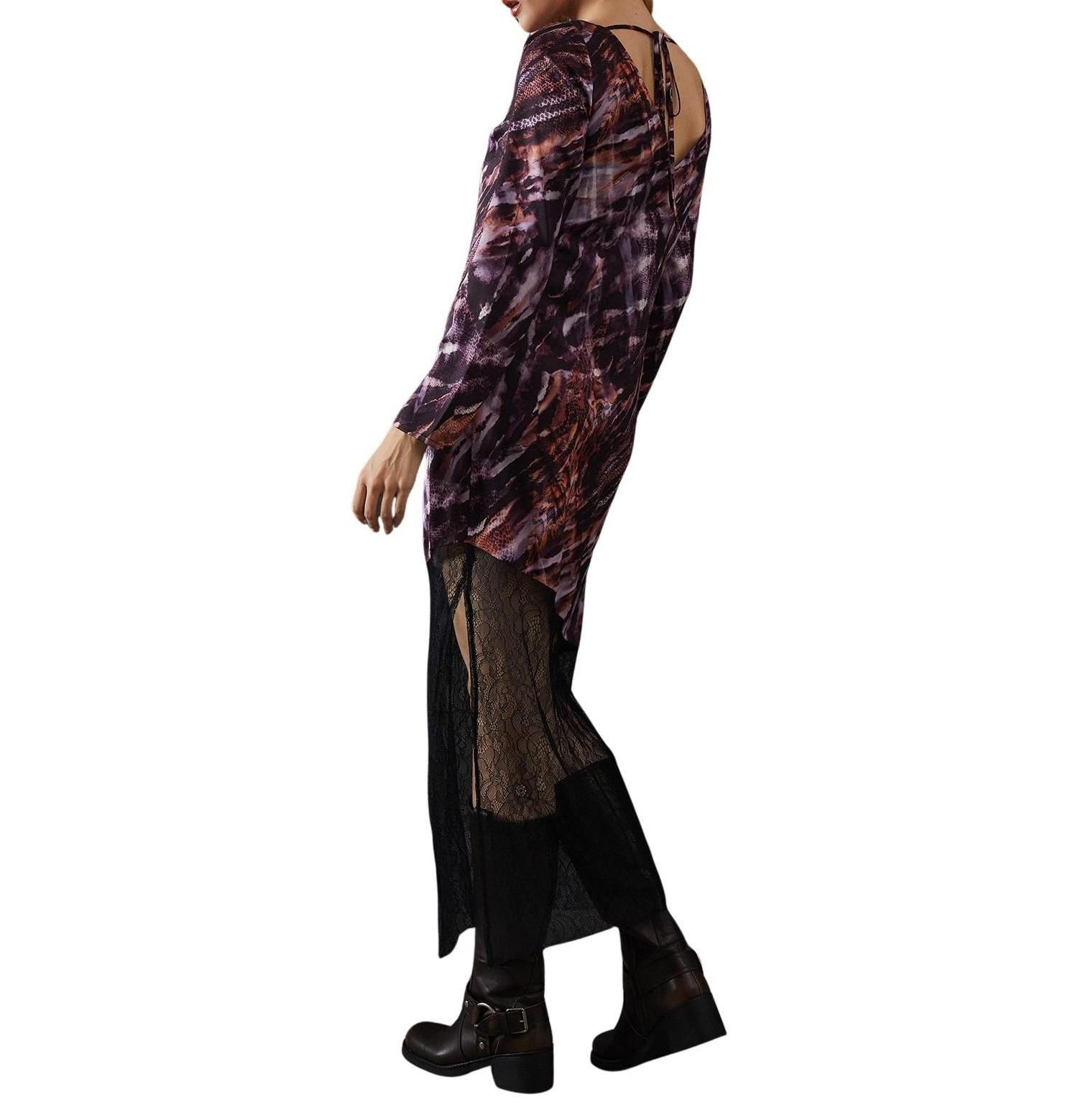 Women's Column Lace Panel Midi Dress