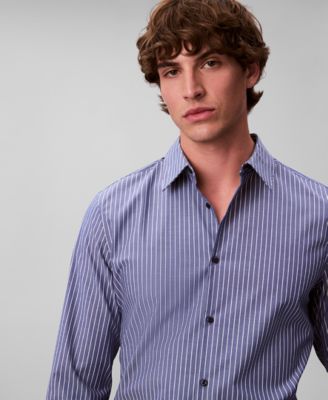 Men's Stretch Striped Slim Button-Down Shirt