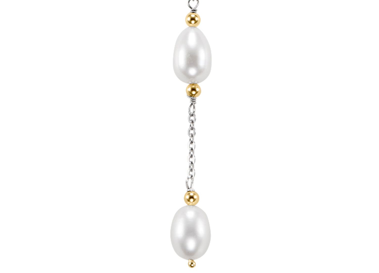 Freshwater Pearl Necklace (8-9mm) in 14k Yellow Gold Beads and Sterling Silver
