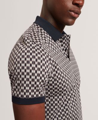 Men's Ernist Short-Sleeve Geometric Pattern Polo Shirt