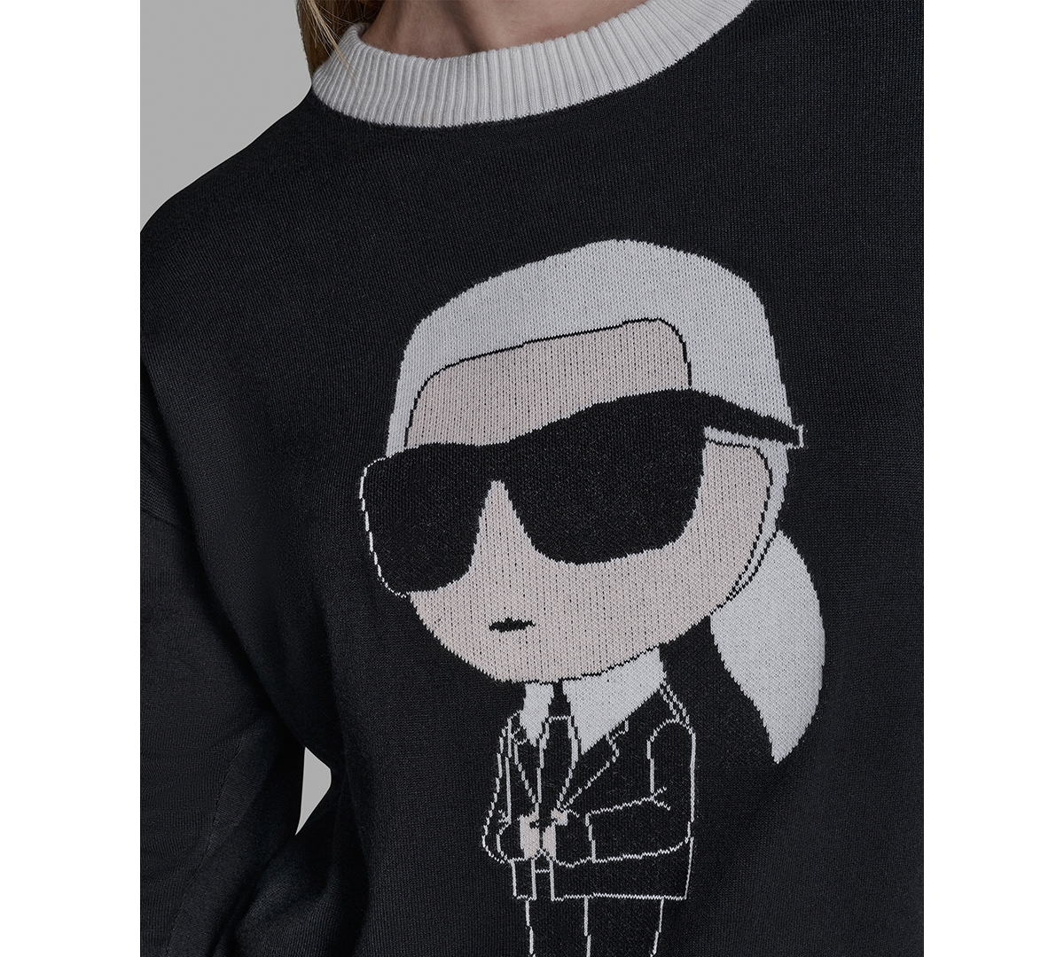 Karl Lagerfeld Paris Women's Emoji Crewneck Sweater