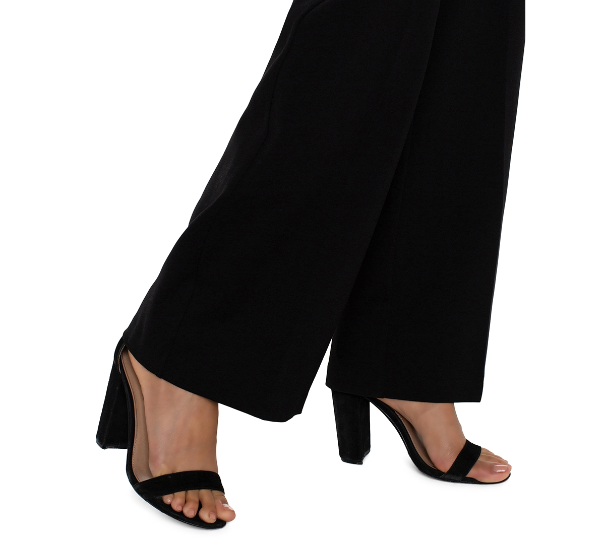 Liverpool Los Angeles Petite Kelsey Wide-leg Trousers In Black