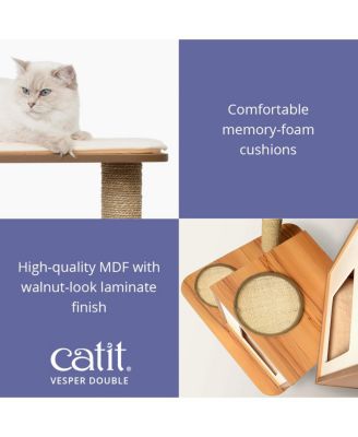 Vesper Cat Furniture, V-Double, Walnut