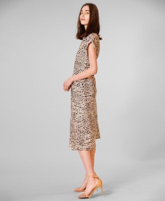 Women's Short-Sleeve V-Neck Midi Dress