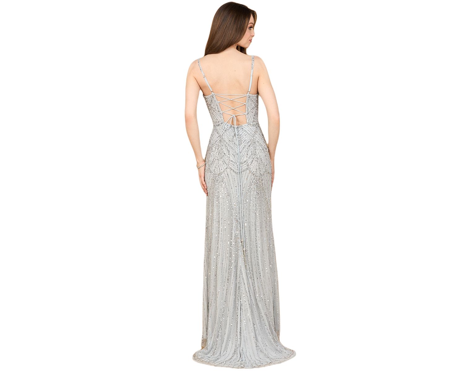 Women's Lace-up Dress with Slit