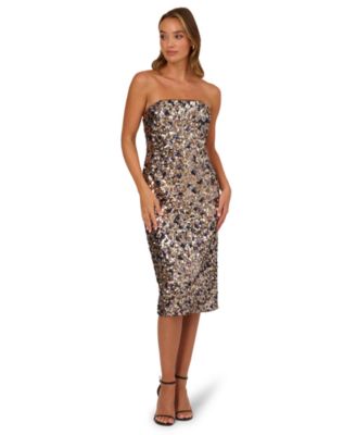 Adrianna - Women's Sequin Strapless Midi Dress