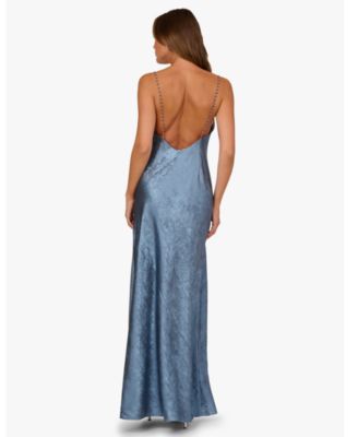 Women's Cowl Neck Foiled Long Dress