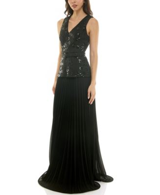 Women's Drop Waist Sequin V-Neck Dress