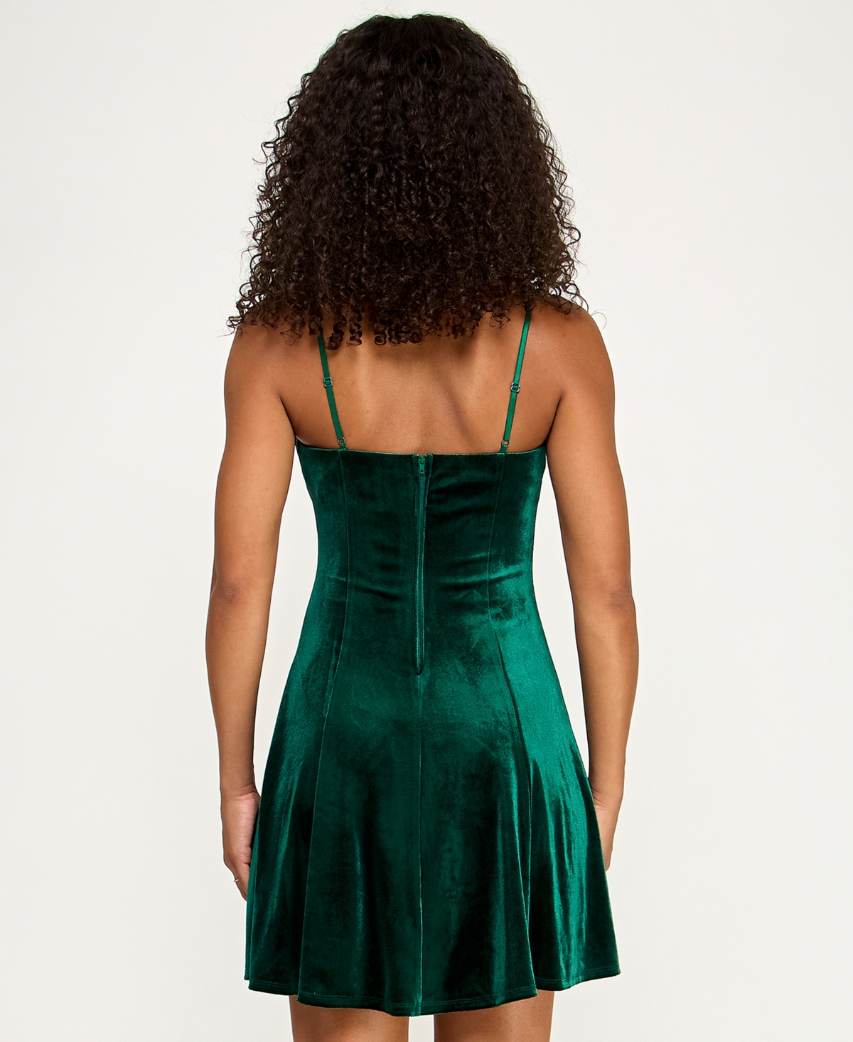 Emerald Sundae Juniors' Velvet Bow Sleeveless Fit & Flare Dress