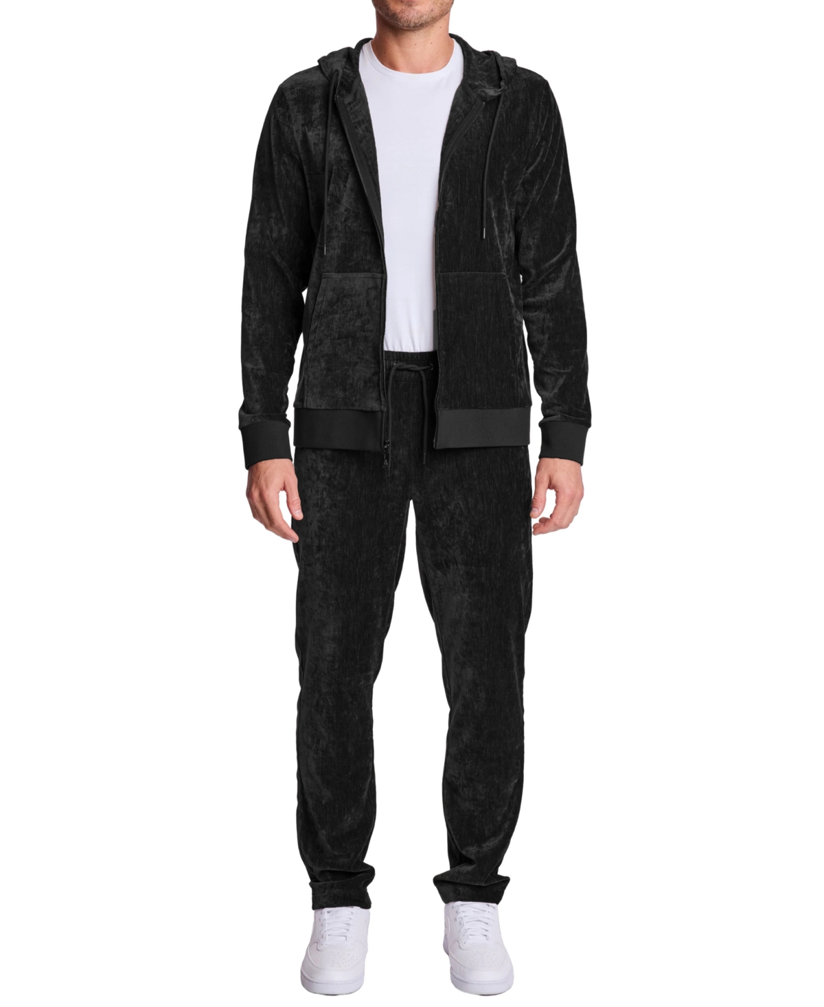 Paisley & Gray Velvet Joggers In Black