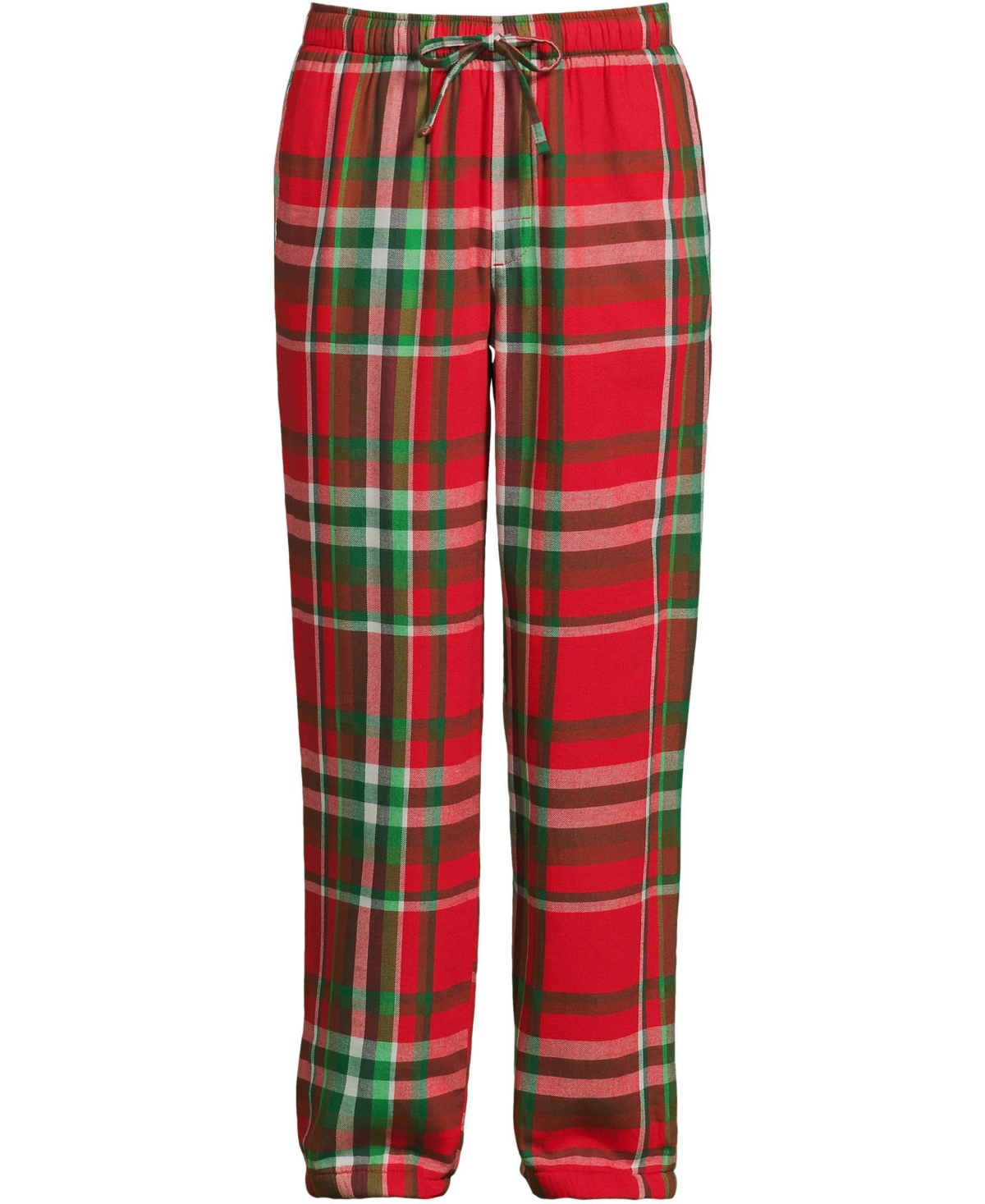Lands' End Men's High Pile Fleece Lined Flannel Pajama Pants