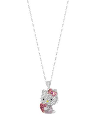 Cubic Zirconia Heart Pendant Necklace in Sterling Silver