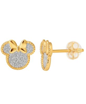 2-Pc. Minnie Glitter Necklace and Earrings Set in 18k Yellow Gold Over Sterling Silver