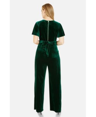 Women's Angel Sleeve Velvet Jumpsuit