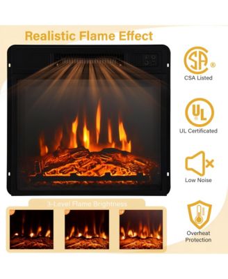  18-Inch Size, 1400W Electric Power, Built-in Shelf  TV Stand Fireplace