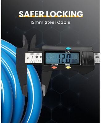 Bike Lock Cable with Combination, Heavy-Duty 5-Digit Resettable Bicycle Lock Anti-Theft, w/ Mounting Bracket for Bicycle and Scooters
