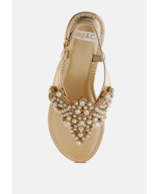 Womens Opazie Metallic Pearl Embellished Flats