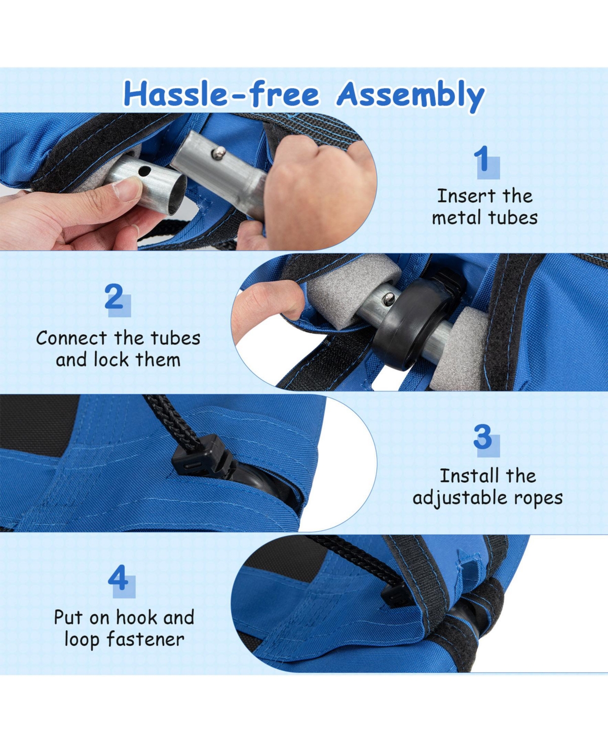 Sugift 40 Inches Saucer Tree Swing with Adjustable Hanging Ropes and 900D Oxford Fabric-Whale