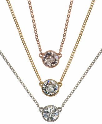 Crystal Pendant Necklace, 16" + 2" Extender