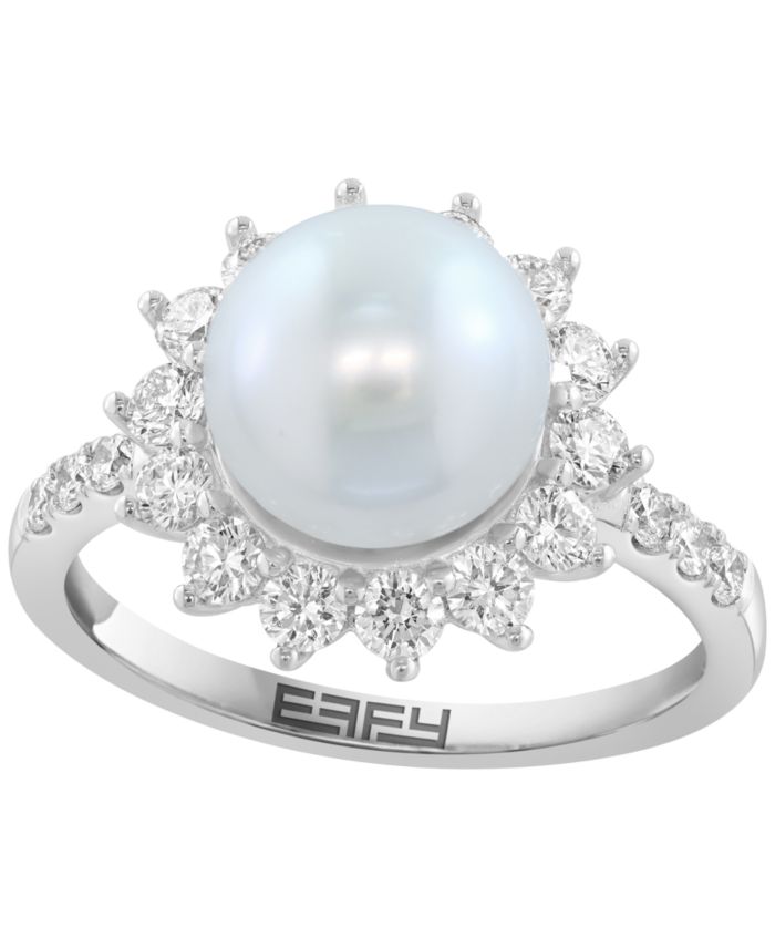 EFFY Collection Freshwater Pearl (12mm) and Lab Grown Diamond Ring (1-1/2 — 2 count