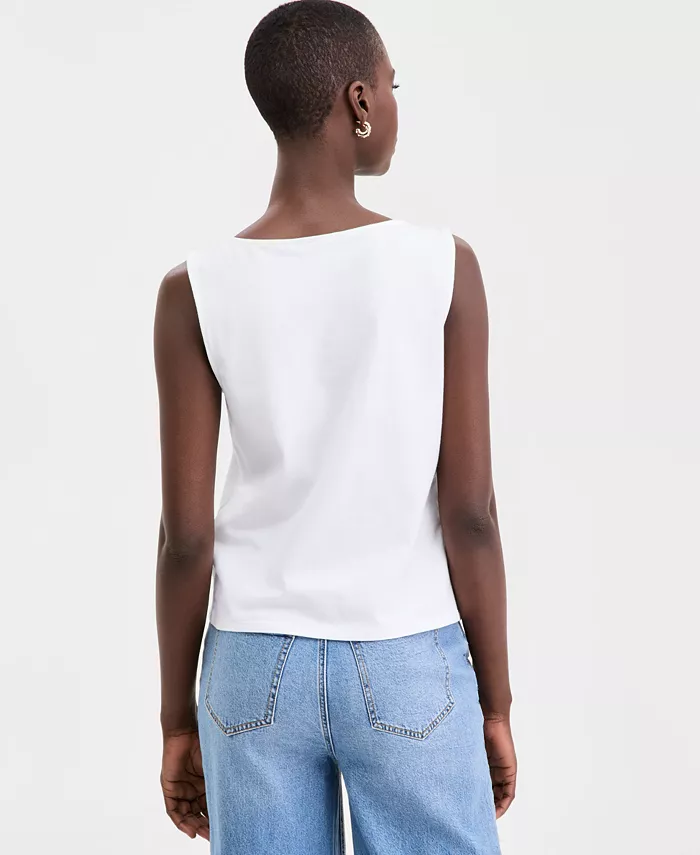 Women's Knit Sleeveless Boat-Neck Top - thumbnail 10