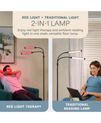 Near Infrared & Red Light Therapy Lamp – 216 LEDs, Dual Head 660nm & 850nm, Adjustable for Skin Health, Pain Relief & Circulation at Home