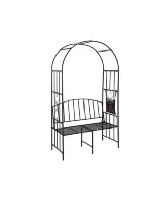 Steel Garden Arch with 2-Seat Bench