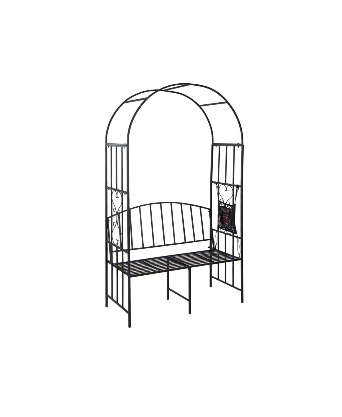 Steel Garden Arch with 2-Seat Bench