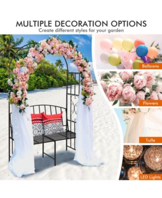 Steel Garden Arch with 2-Seat Bench