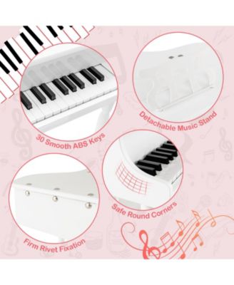 30-Key Kids Piano Keyboard Toy With Bench Piano Lid And Music Rack.
