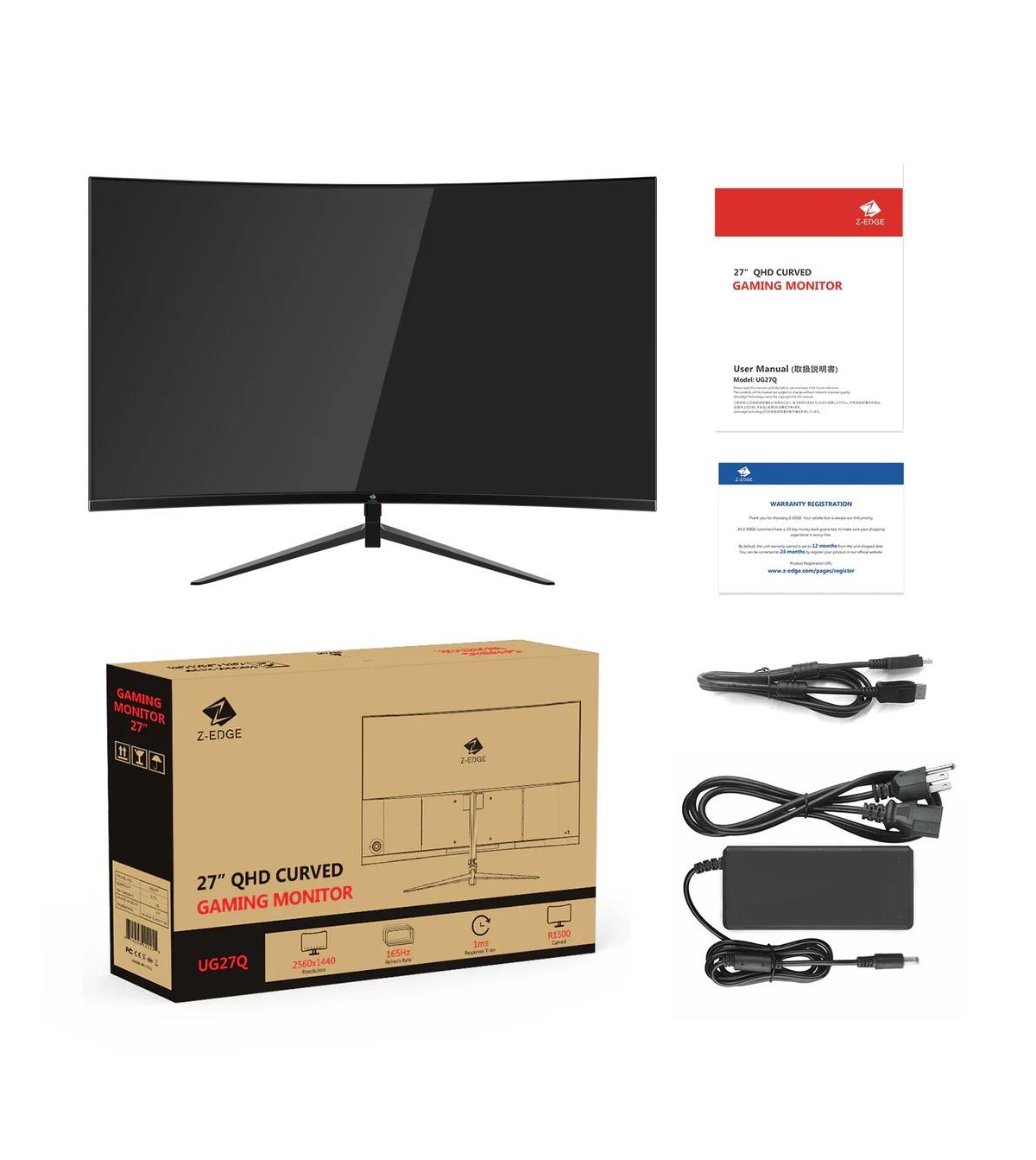 Z-edge 27 inch Qhd 2K 2560 x 1440 165Hz 1ms Curved Gaming Monitor