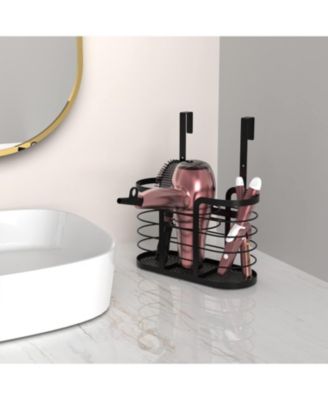 Hair Tool Organizer - Dryer Holder/Blow Holder Cabinet Door, Bathroom Care & Styling Tools Storage Basket for Dryer, Flat Irons, Curling Straighteners