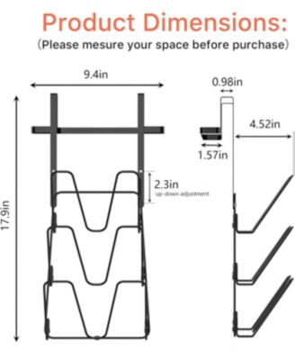 2 Pack Pot Lid Organizer for Cabinet, 6-Tier Pot Lid Holder Over Cabinet Door, Pot Lid Rack for Kitchen Cabinet Organizer, Inside the Cabinet Pots
