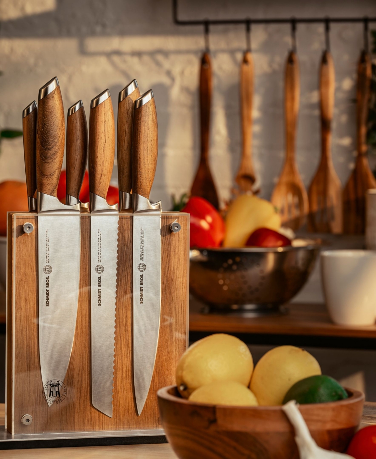 Schmidt Brothers Bonded Teak 7-Pc. Knife Block Set