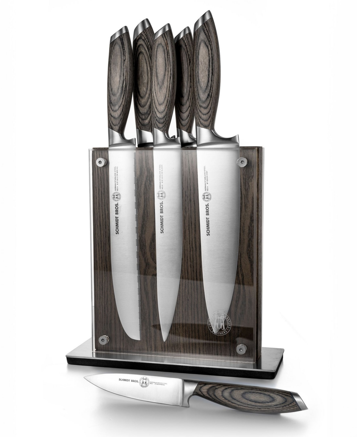 Schmidt Brothers Bonded Ash 7-pc. Knife Block Set In Gray